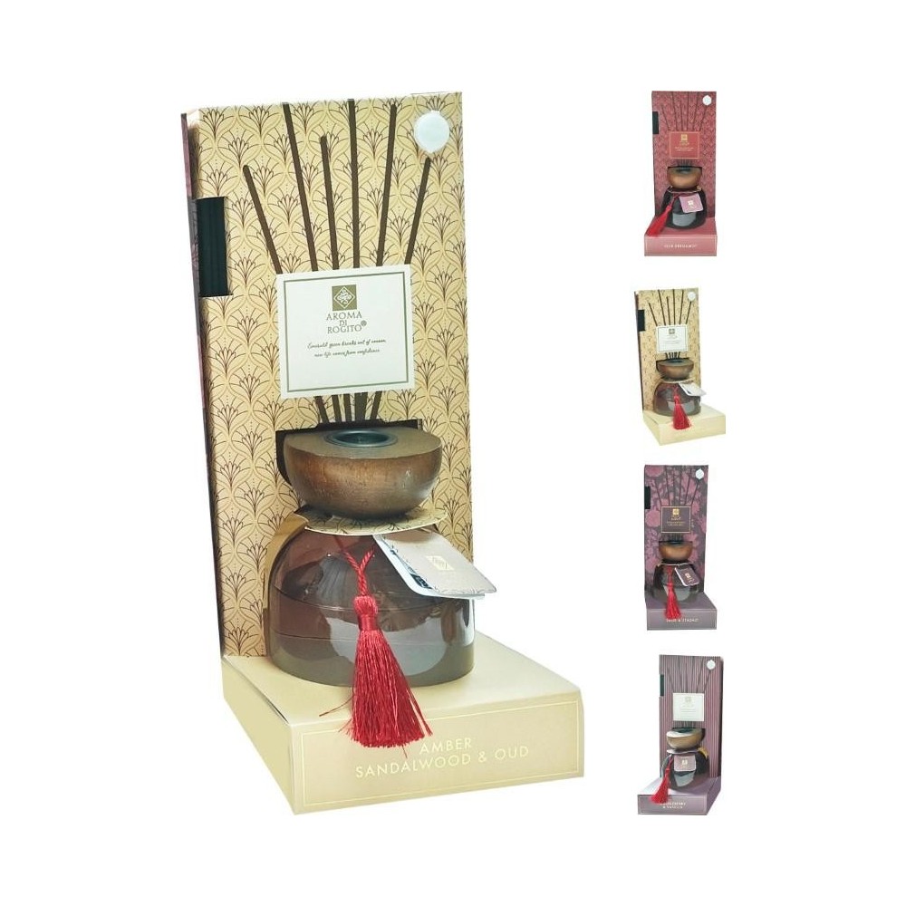 DIFFUSORE LEGNO VETRO 1000 ML. 4 COLORI
